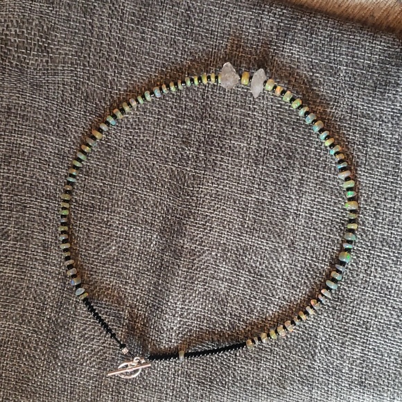 Aaa natural Ethiopian opal /925 and Herkimer diamond - Picture 7 of 8